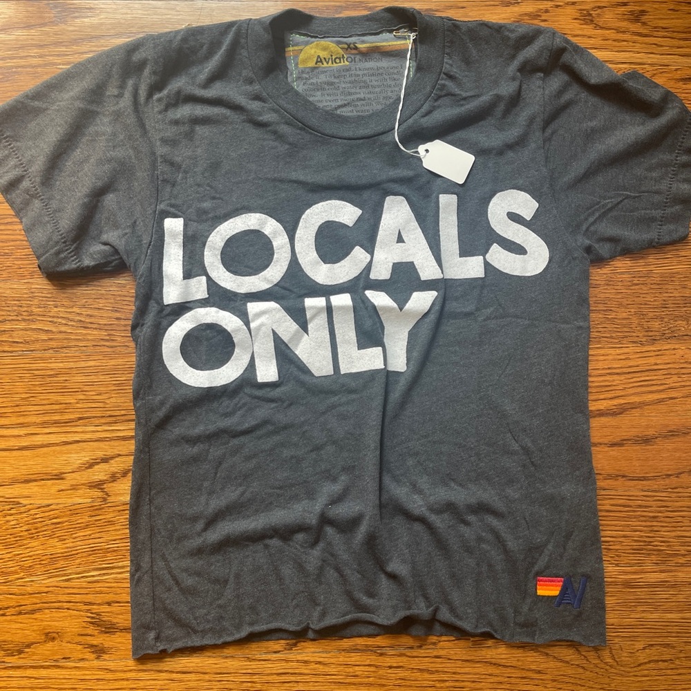 Aviator Nation Charcoal Tee with Yellow Accent (new with tags)